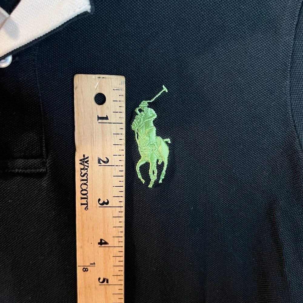 Ralph Lauren Golf Shirt Boys Small Black Tailored Fit Polo Big Pony Rugby Youth
